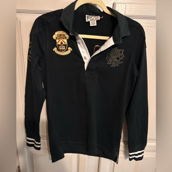 Vintage Rugby Ralph Lauren 2004 Polo Long Sleeve Shirt Navy Blue,#13 On Shirt - Picture 1 of 7